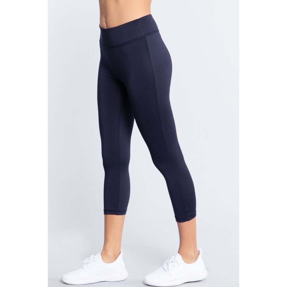 Active USA WORKOUT CAPRI LENGTH PANTS Gym Yoga Dark Navy Small 17510